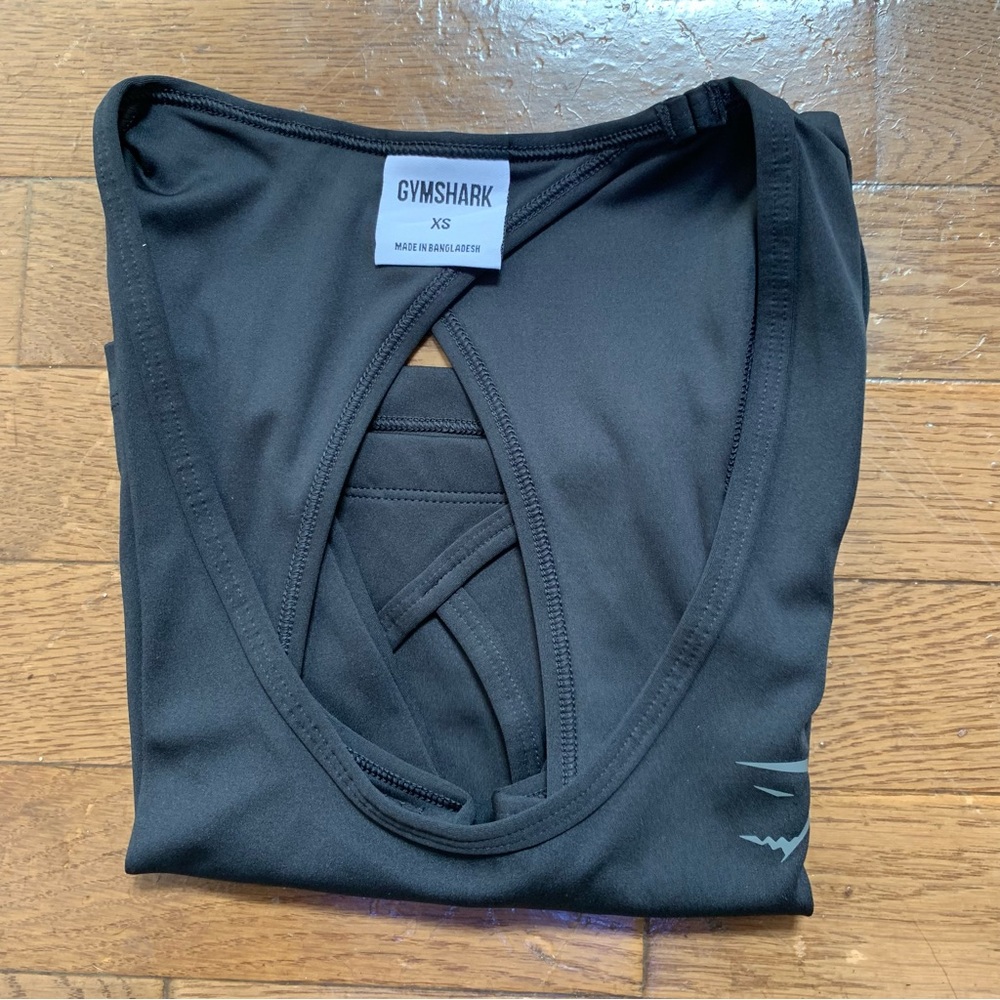 Gymshark Womens Power Open Back Cropped Tank | XS | Black NEW!! - Picture 6 of 13